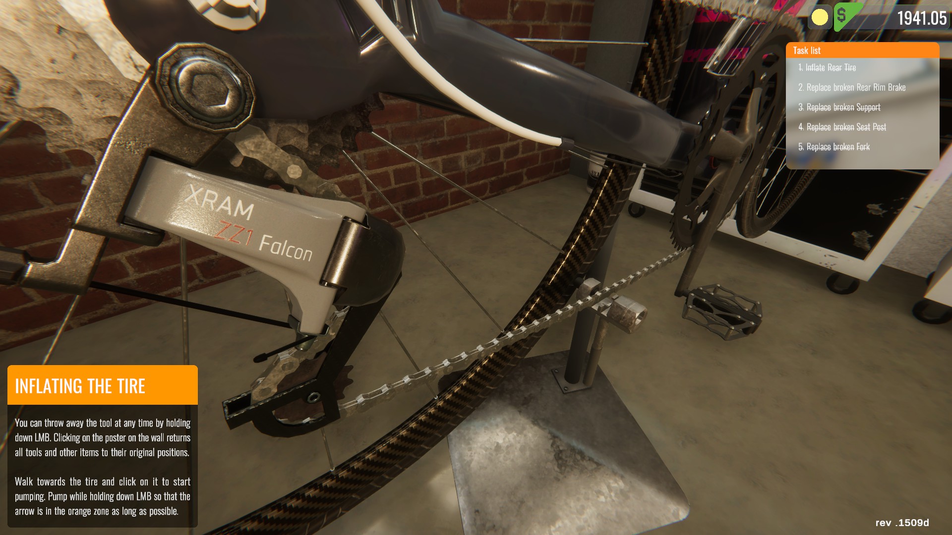 Une capture d'écran de Bike Mechanic Simulator