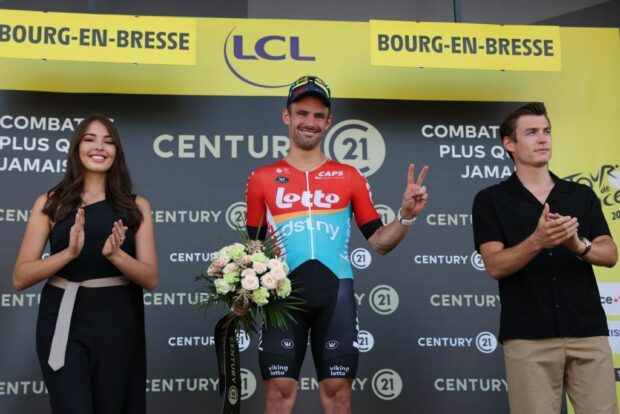 Tour de France: Victor Campenaerts on the podium for most aggressive rider on stage 18