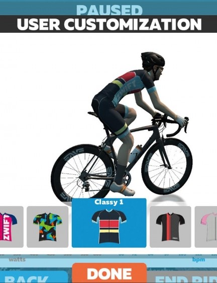 Zwift vous permet de personnaliser le kit de votre avatar et plus encore