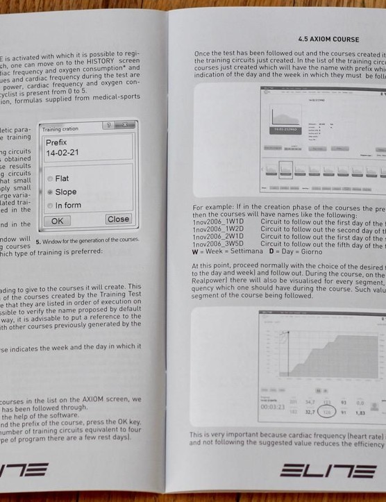 Elite livre le Drivo avec un logiciel d'entraînement et des informations... denses