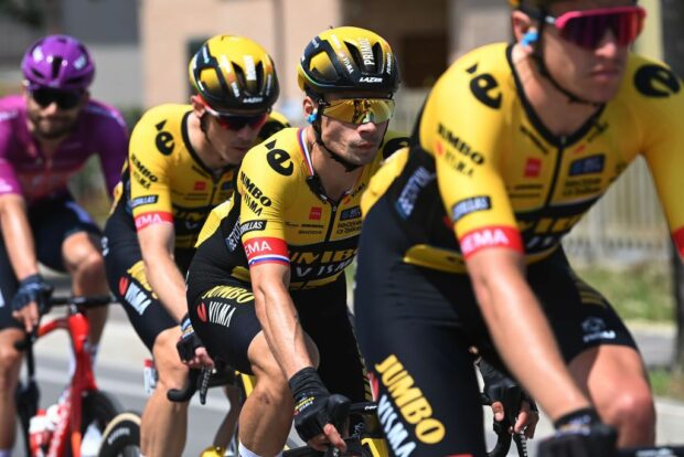 SAN SALVO ITALY MAY 07 Primo Roglic of Slovenia and Team JumboVisma competes during the 106th Giro dItalia 2023 Stage 2 a 202km stage from Teramo to San Salvo UCIWT on May 07 2023 in San Salvo Italy Photo by Tim de WaeleGetty Images