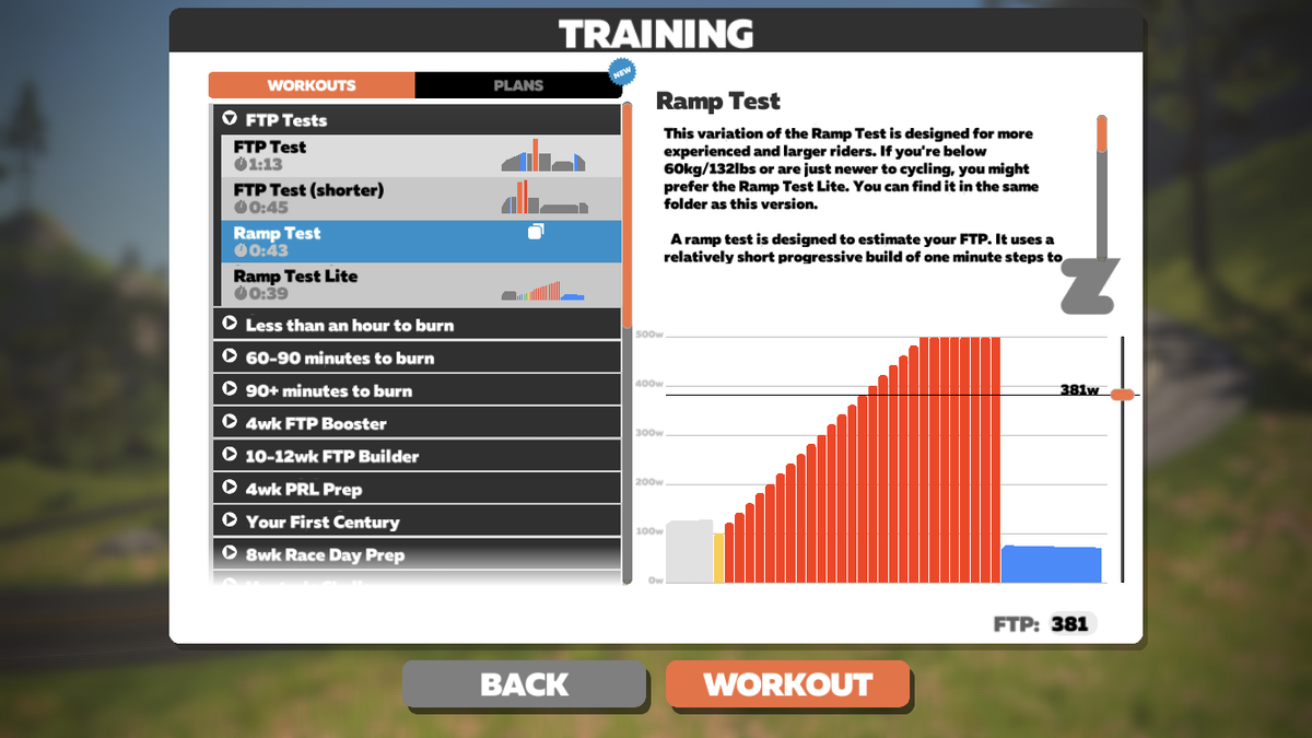 Zwift workouts