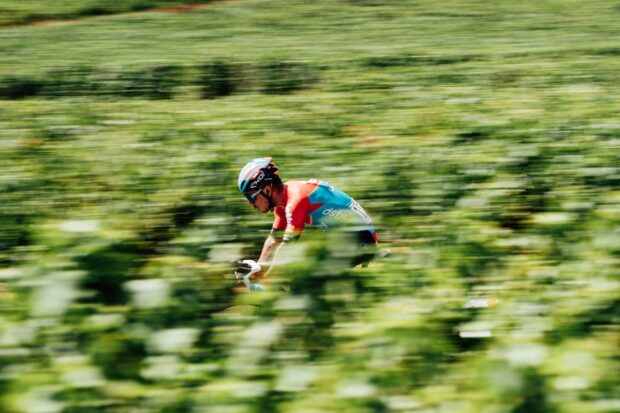 Caleb Ewan (Lotto Dstny) fighting on out the back of the Tour de France on stage 12, before ending his time at the 2023 edition of the race the next day