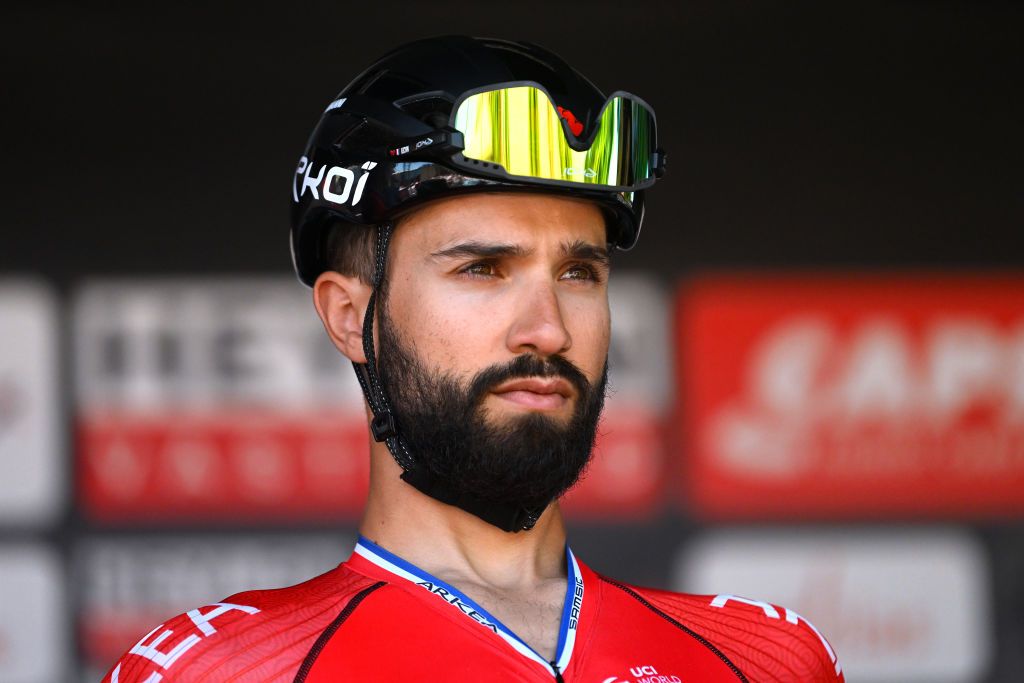 Nacer Bouhanni (Arkéa Samsic) lining up before Heylen Vastgoed Heistse Pij in 2023