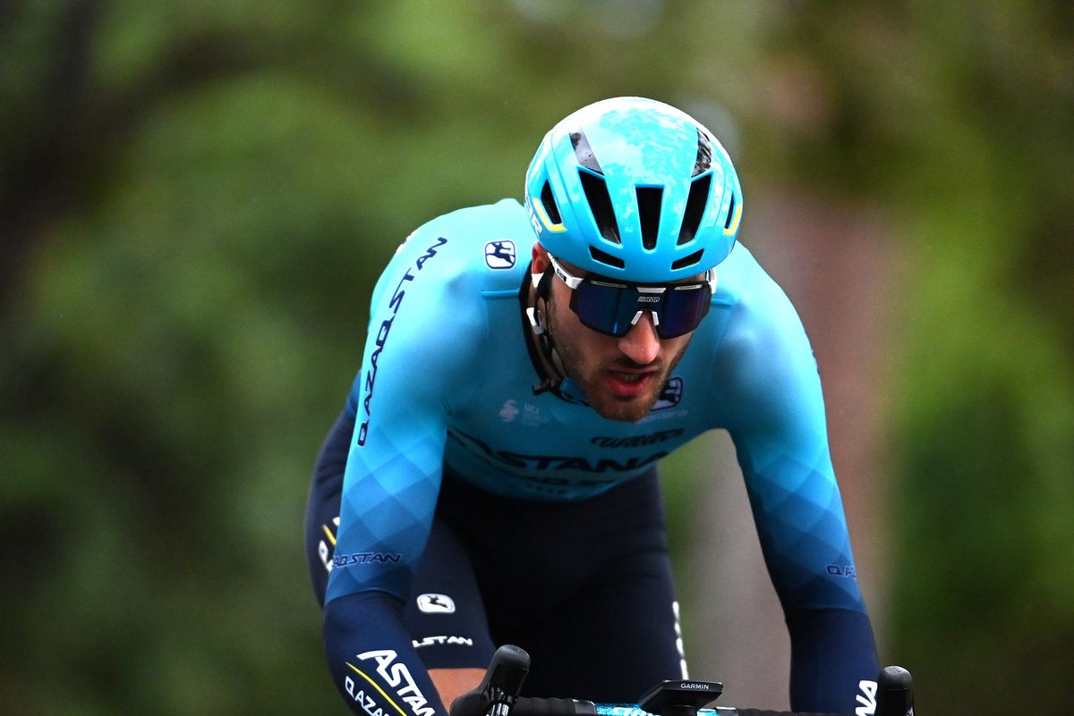 Gianni Moscon in action at the 2023 Tour Down Under