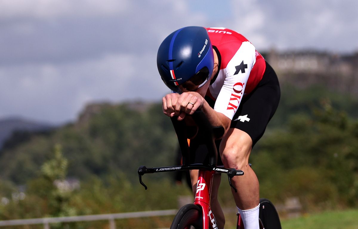 Stefan Küng in action in the UCI Road World Championships