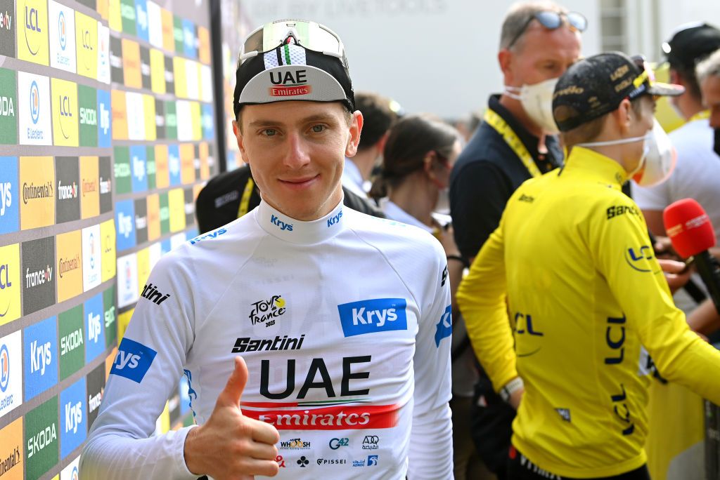 Tadej Pogacar (UAE Team Emirates) at the 2023 Tour de France, where he finished second