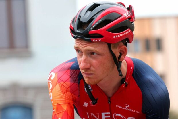 INEOS Grenadierss British rider Tao Geoghegan Hart arrives prior to the third stage of the Giro dItalia 2023 cycling race 216 km between Vasto and Melfi on May 8 2023 Photo by Luca Bettini AFP Photo by LUCA BETTINIAFP via Getty Images