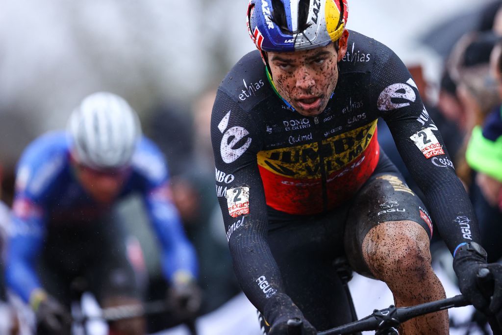 Wout van Aert (Jumbo-Visma) racing at the 2022 Exact Cross in Loenhout