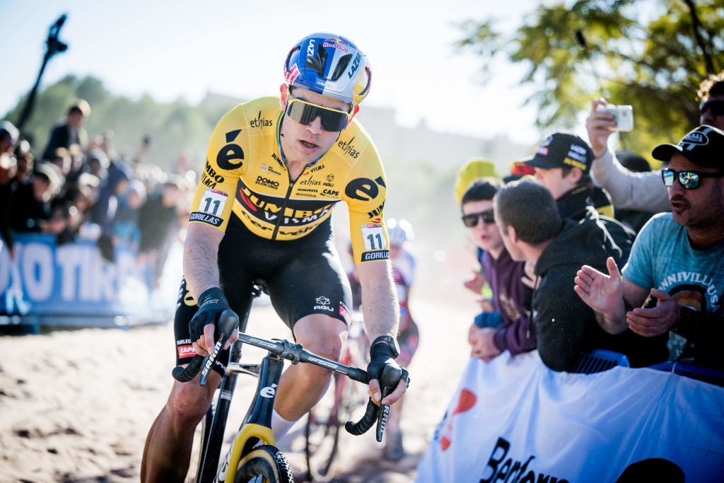 Wout van Aert competing at the UCI World Cup in Benidorm back in January