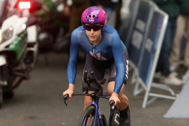 Riding for Team USA, Kristen Faulkner won the women