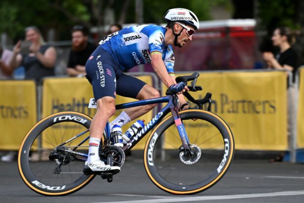 ADELAIDE AUSTRALIA JANUARY 13 Julian Alaphilippe of France and Team Soudal QuickStep competes during the 17th Down Under Classic 2024 Mens Elite a 135km 1 hour 1 lapkm one day race from Adelaide to Adelaide on January 13 2024 in Adelaide Australia Photo by Tim de WaeleGetty Images