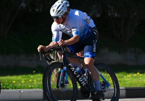 LA NUCÃA, SPAIN - JANUARY 22: Alastair Mackellar of Australia and Team Israel Premier Tech Academy competes during the 39th ClÃ ssica Comunitat Valenciana 1969 - Gran premi ValÃ¨ncia 2023 a 190km one day race from Valencia to La NucÃ­a, on January 22, 2023 in La NucÃ­a, Spain. (Photo by Dario Belingheri/Getty Images)