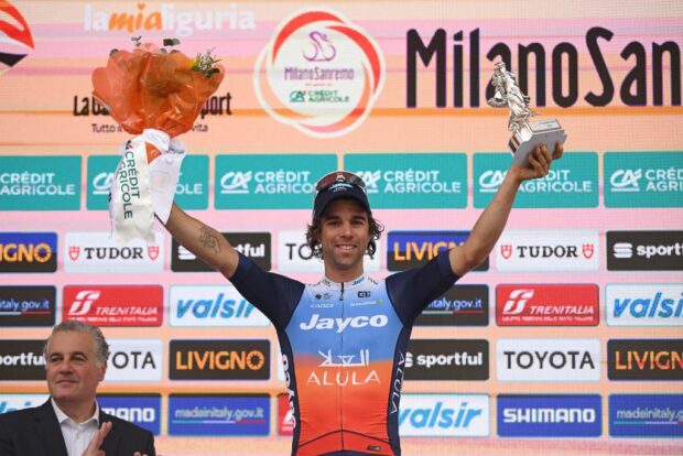 Michael Matthews (Jayco-AlUla) took second place at Milan-San Remo after narrowly missing out to Jasper Philipsen in the sprint finish