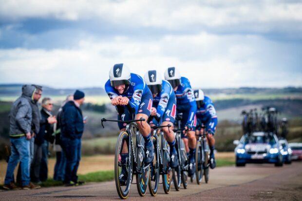 Drone footage was used during the team time trial on stage 3 of Paris-Nice