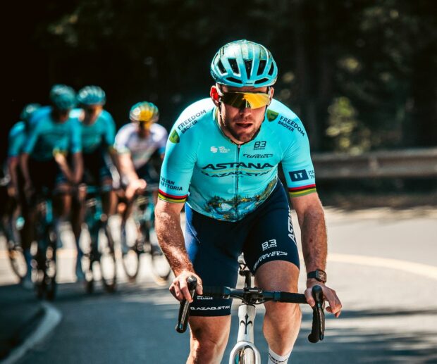 Mark Cavendish with his 2024 Astana Qazaqstan teammates