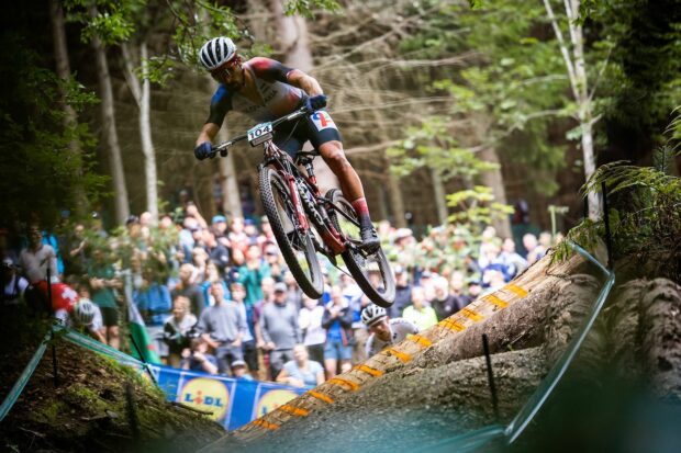 Picture by Michal CervenySWpixcom 12082023 Mountain Bike CrossCountry 2023 UCI Cycling World Championships Peebles Scotland XCO Peter Sagan Slovakia