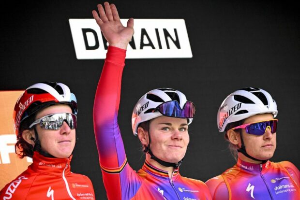 Belgian Lotte Kopecky of SD Worx pictured at the start of the third edition of the women elite race of the ParisRoubaix cycling event 1454 km from Denain to Roubaix France on Saturday 08 April 2023 BELGA PHOTO JASPER JACOBS Photo by JASPER JACOBS BELGA MAG Belga via AFP Photo by JASPER JACOBSBELGA MAGAFP via Getty Images