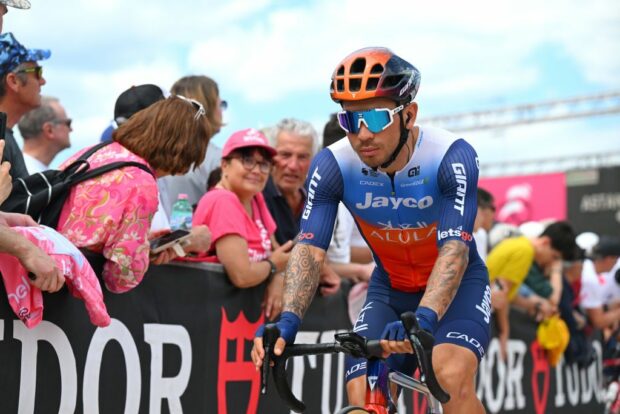 RICCIONE ITALY MAY 17 Caleb Ewan of Australia and Team Jayco AlUla prior to the 107th Giro dItalia 2024 Stage 13 a 179km stage from Riccione to Cento UCIWT on May 17 2024 in Riccione Italy Photo by Tim de WaeleGetty Images