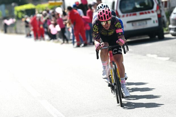 Michael Valgren leads the breakaway on stage 5 of the Giro d