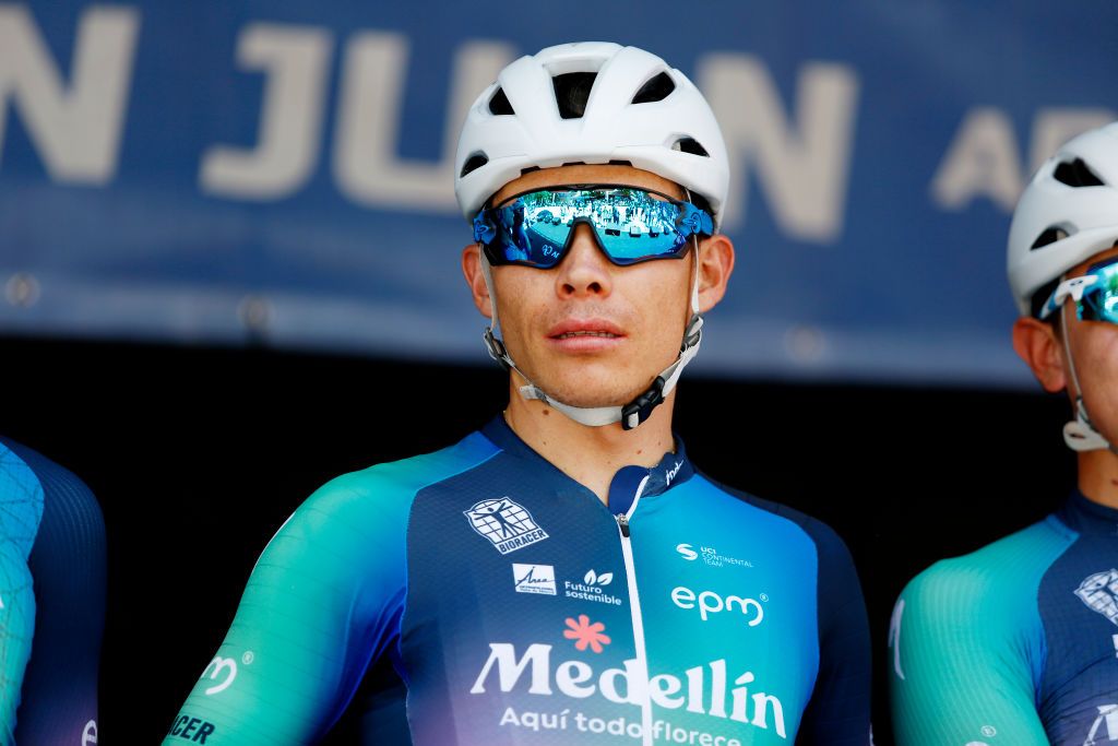 VALLE FERTIL ARGENTINA JANUARY 23 Miguel Angel Lopez of Colombia and Team Medellin EPM prior to the 39th Vuelta a San Juan International 2023 Stage 2 a 2011km stage from Valle Fertil to Jachal VueltaSJ2023 on January 23 2023 in Valle Fertil Argentina Photo by Maximiliano BlancoGetty Images