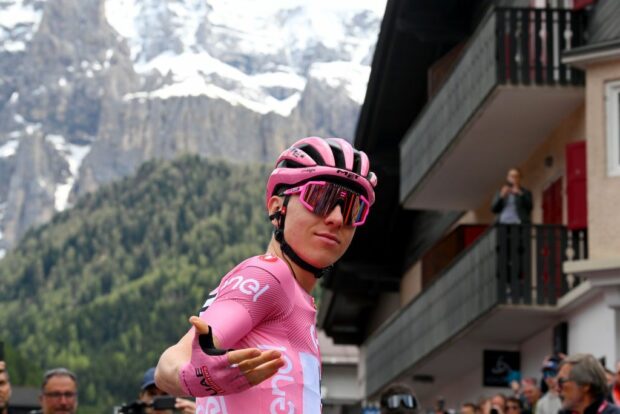 Tadej Pogacar ahead of stage 17 of the Giro d