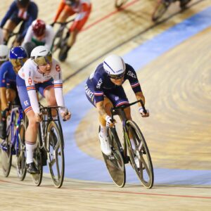 Women racing the omnium at the UCI Track World Championships