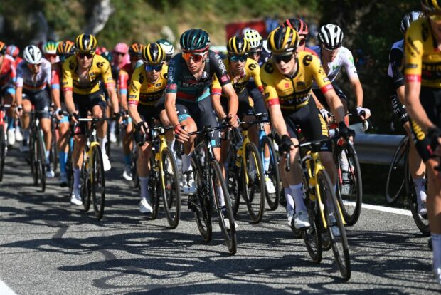 Cian Uijtdebroeks in the peloton