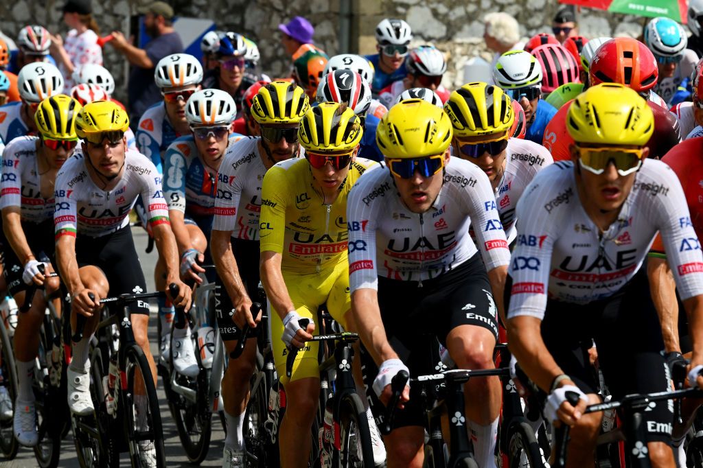 Tedej Pogačar and UAE Team Emirates on stage 12 at the Tour de France