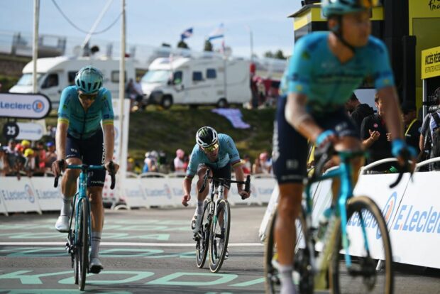 Mark Cavendish and his Astana Qazaqstan teammates beat the time cut as they crossed the line on stage 15