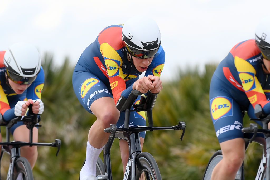 Ellen van Dijk riding with Lidl-Trek at La Vuelta Femenina