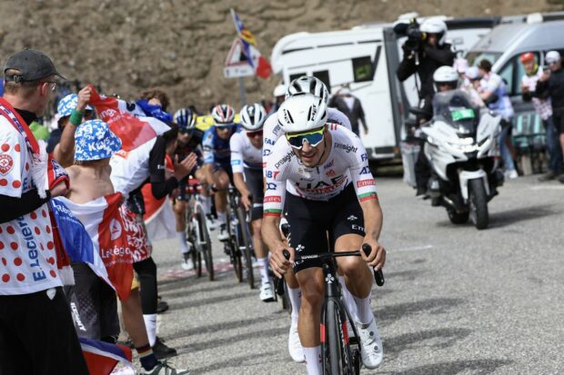 João Almeida leads the GC group on stage 4 of the Tour de France