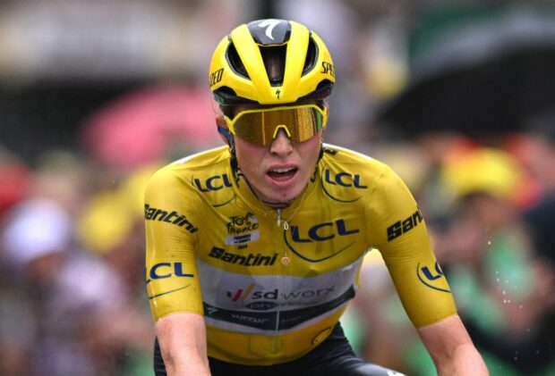 LIEGE, BELGIUM - AUGUST 14: Demi Vollering of The Netherlands and Team SD Worx - Protime - Yellow Lader Jersey reacts after the 3rd Tour de France Femmes 2024, Stage 4 a 122.7km stage from Valkenburg to Liege / #UCIWWT / on August 14, 2024 in Liege, Belgium. (Photo by Dario Belingheri/Getty Images)