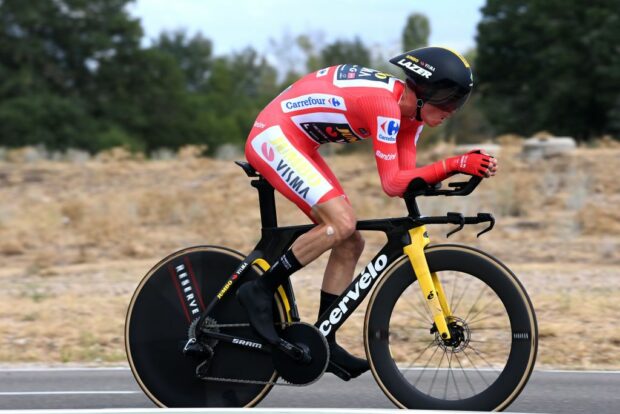 Sepp Kuss in the 2023 Vuelta a España leader