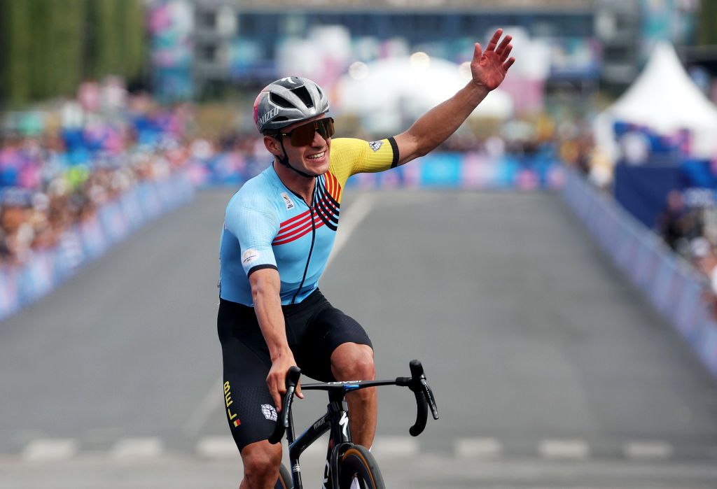 Remco Evenepoel survived a later puncture to win gold in the road race