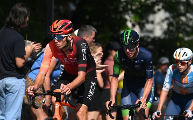 Artem Shmidt in the early break at the 2024 Grand Prix Cycliste de Québec