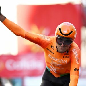 MADRID, SPAIN - SEPTEMBER 08: Luis Angel Mate of Spain and Team Euskaltel - Euskadi sprints during the La Vuelta - 79th Tour of Spain 2024, Stage 21 a 24.6km individual time trial stage from Madrid to Madrid / #UCIWT / on September 08, 2024 in Madrid, Spain. (Photo by Tim de Waele/Getty Images)