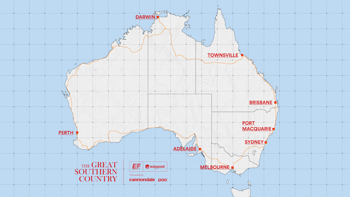 La carte de la tentative de record de Lachlan Morton en Australie