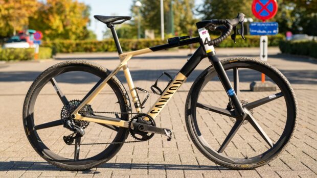 This Canyon Grail with Xentis High X wheels could claim the title of most aggressive and out there of all the bikes at the UCI Gravel Worlds