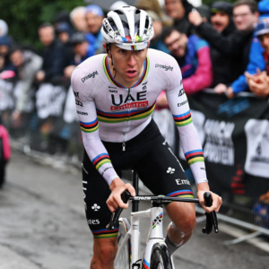 Pogačar debuted his world champion's rainbow jersey at the Giro dell'Emilia with a dominant solo victory